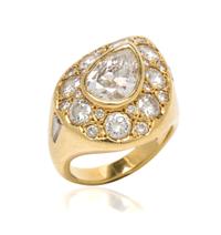 An 18 Karat Yellow Gold and Diamond Ring, 8.60 dwts.