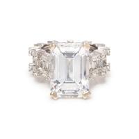 CUBIC ZIRCONIA AND DIAMOND RING