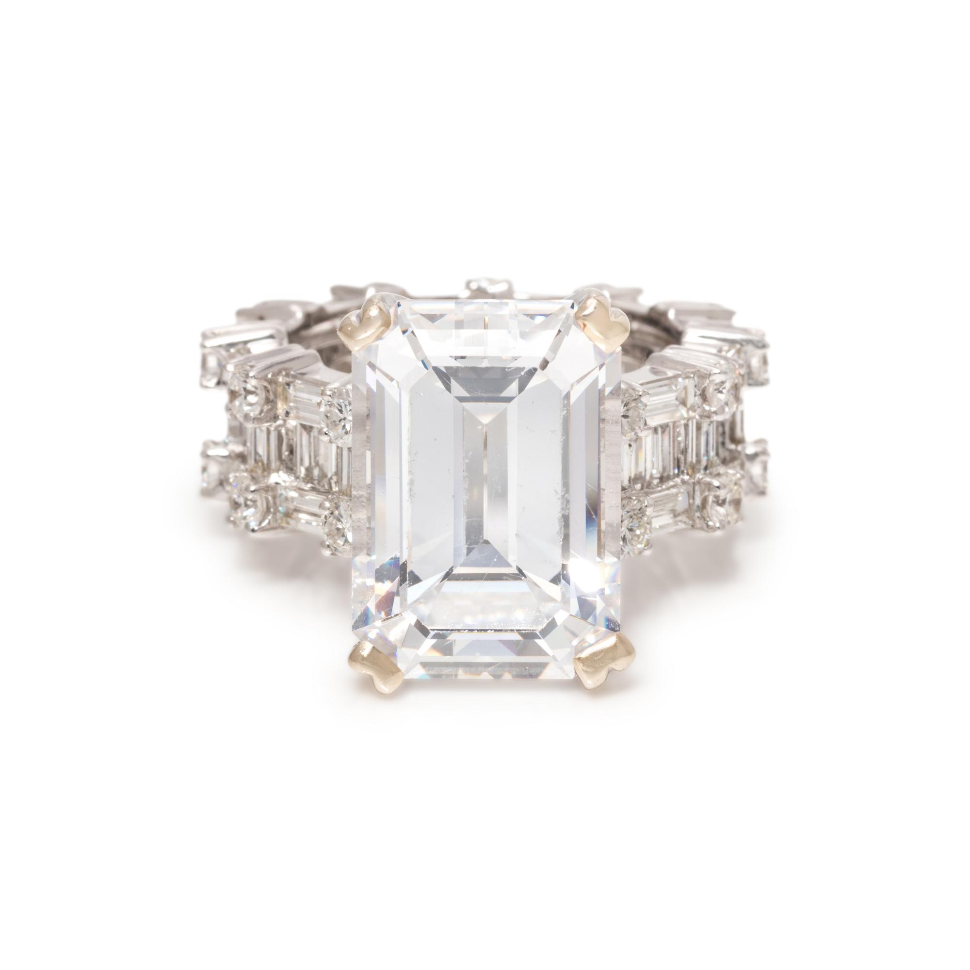 CUBIC ZIRCONIA AND DIAMOND RING