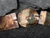 Sterling Silver and Lapis Link Belt Buckle, with Royal Blue Leather Belt