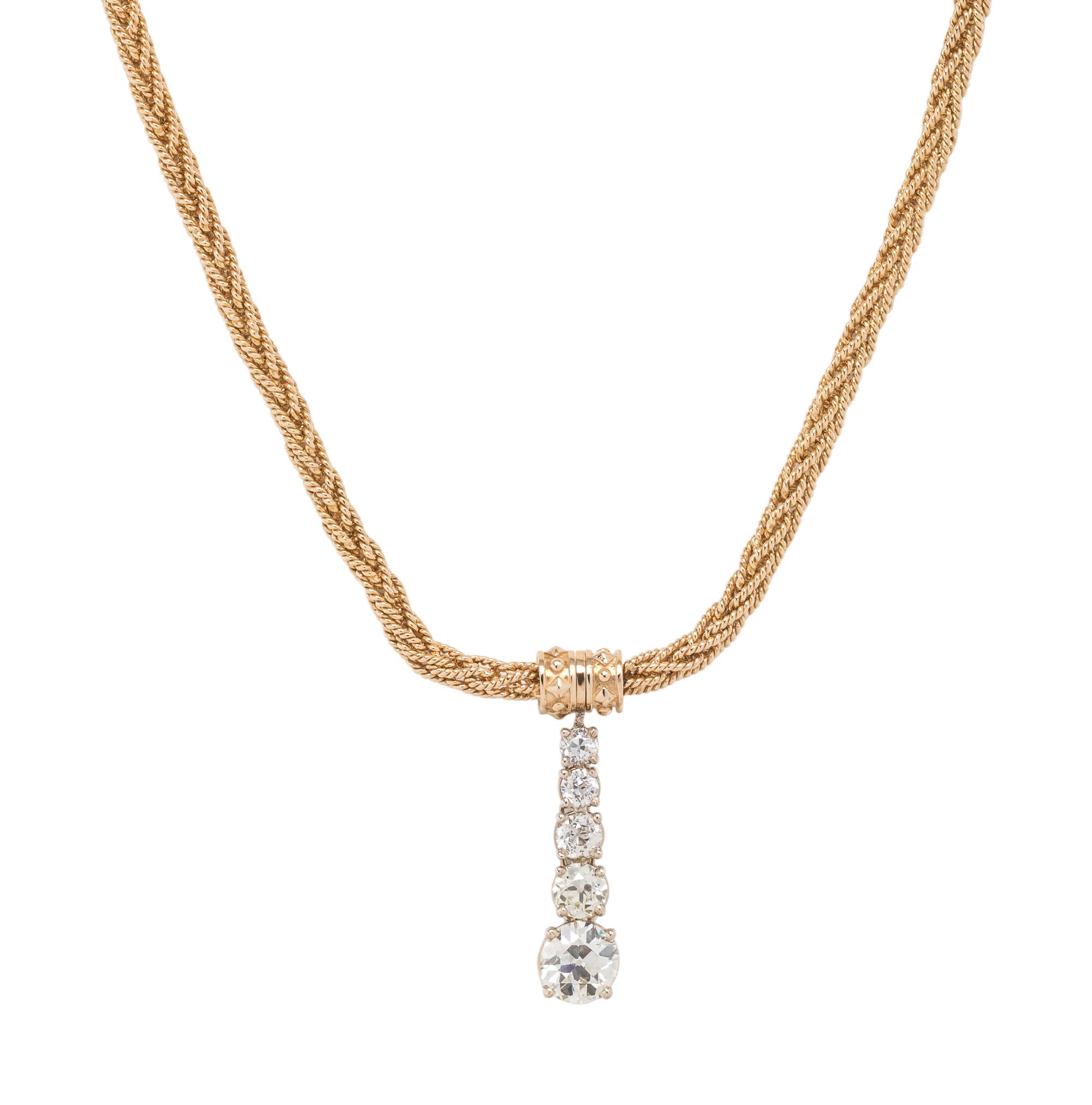 YELLOW GOLD AND DIAMOND NECKLACE