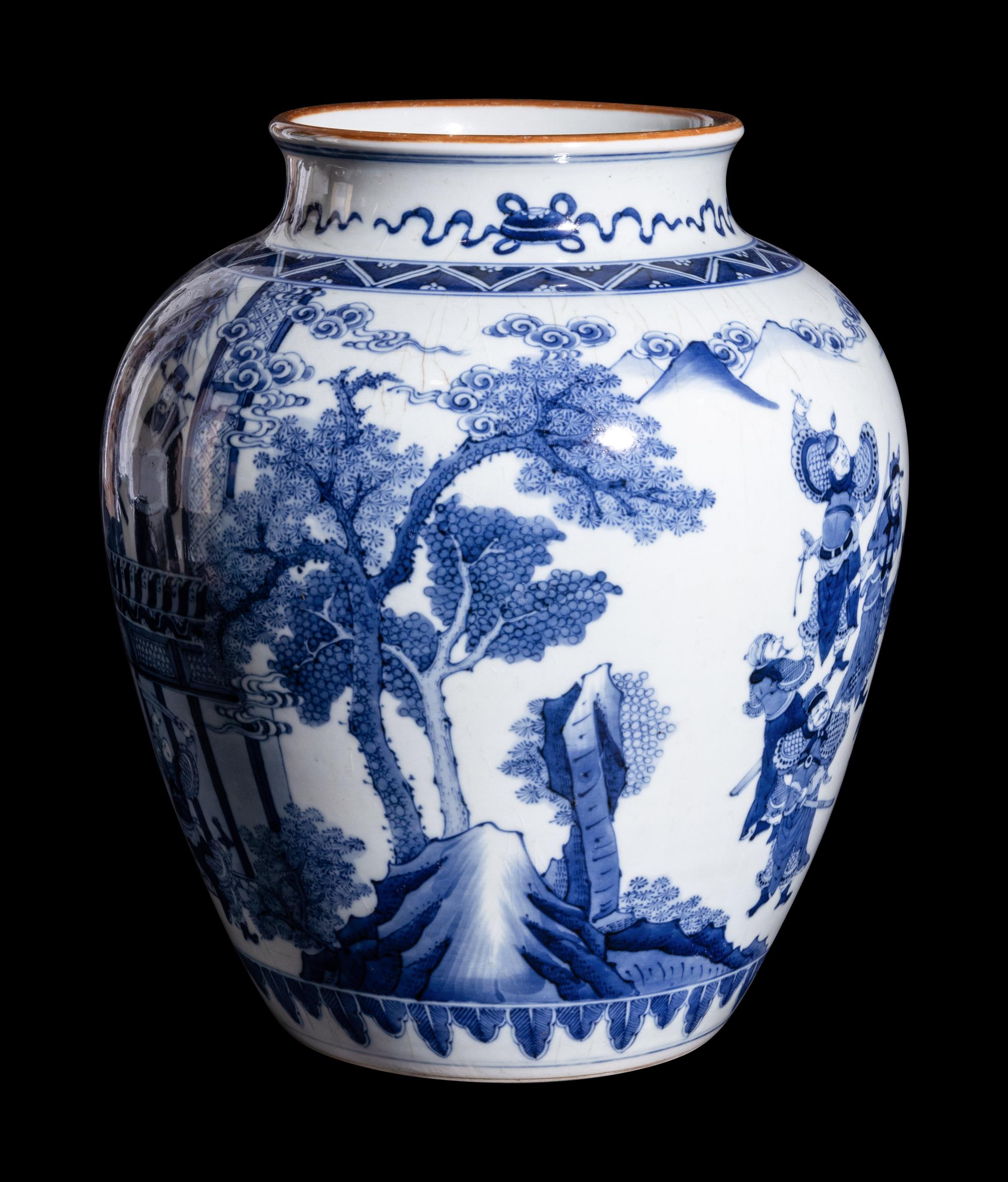 A Large Chinese Blue and White Porcelain Jar