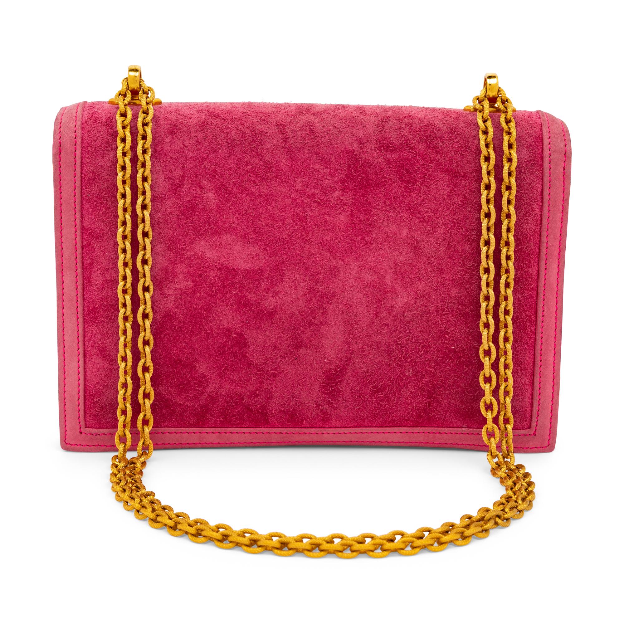 Hermès, Alcazar Bag in Pink Doblis Suede, 1986