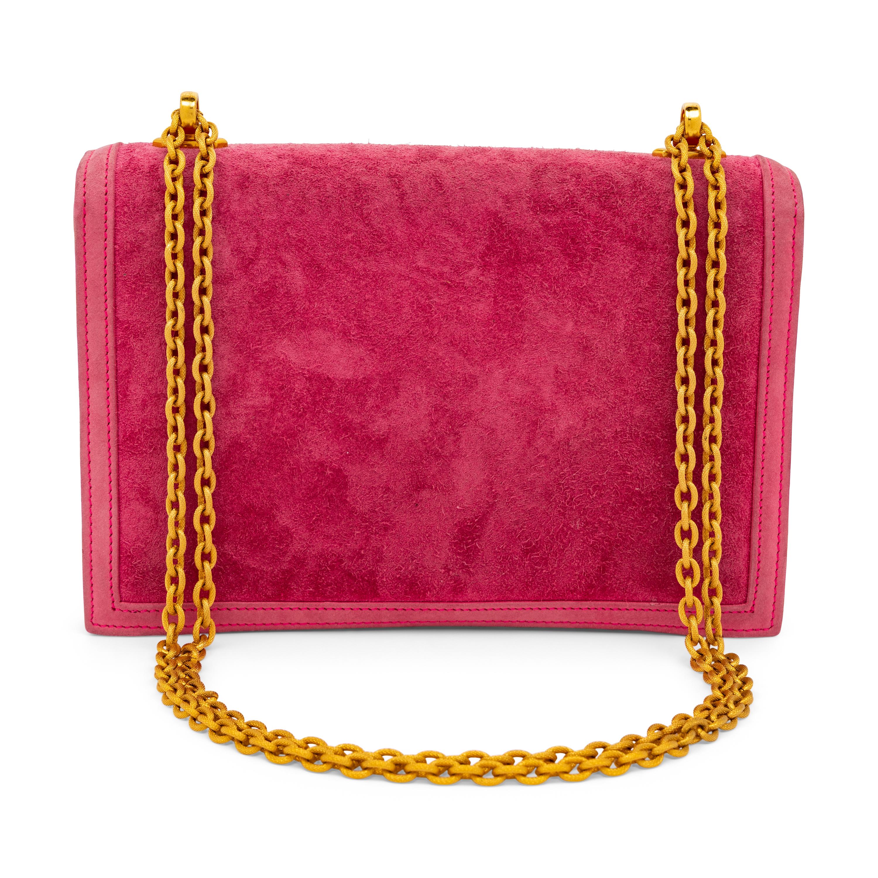 Hermès, Alcazar Bag in Pink Doblis Suede, 1986