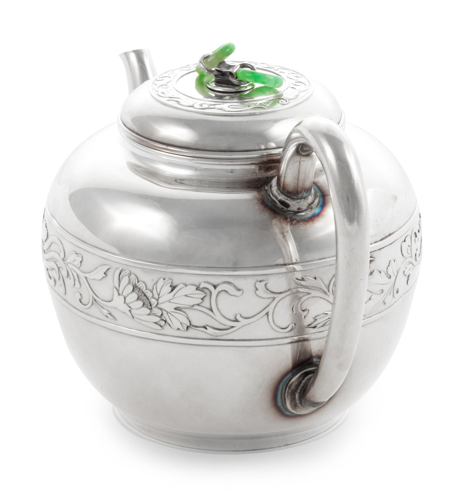 A Japanese Export Silver Three-Piece Tea Service