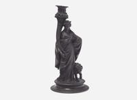A Wedgwood Black Basalt Figural Candlestick, UK, early 19th century