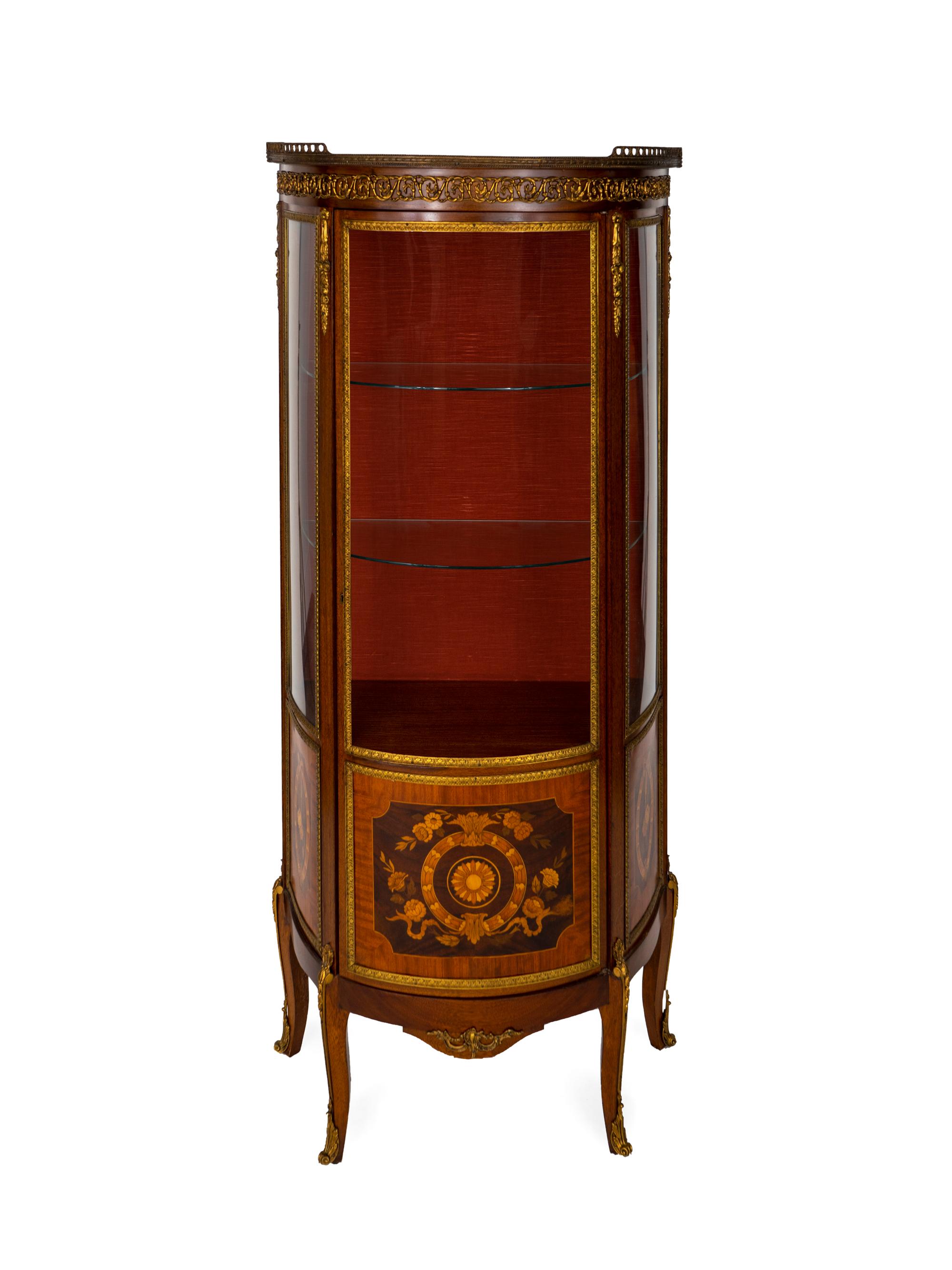 A Louis XVI Style Gilt-Metal-Mounted Mahogany Vitrine — 20TH CENTURY