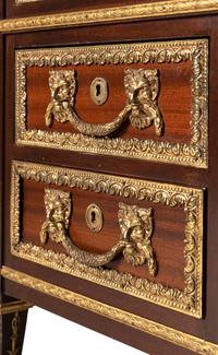 A Louis XVI Style Gilt Bronze Mounted Mahogany Bureau Plat