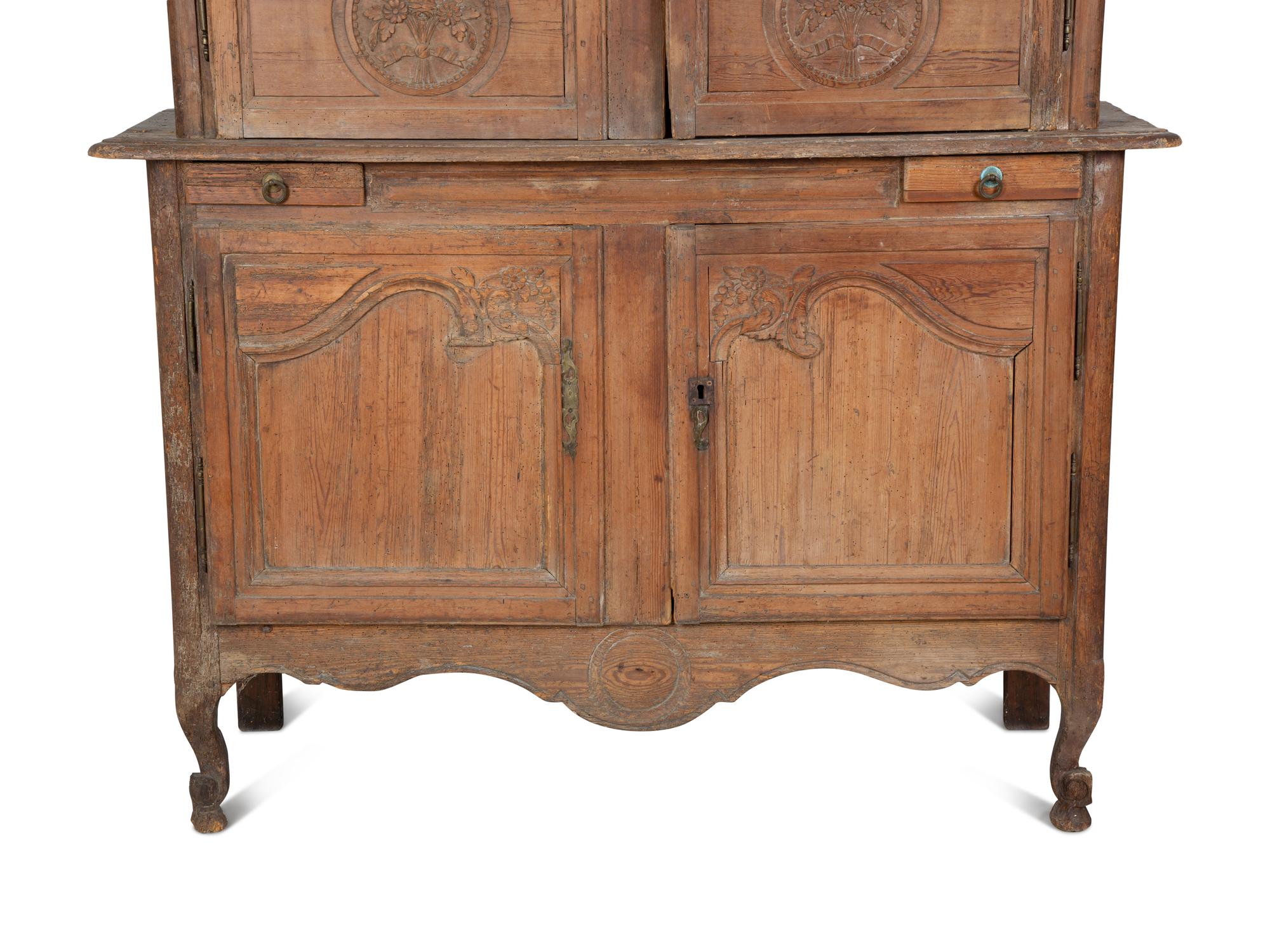 A Louis XV Provincial Walnut Buffet a Deux Corps — 18TH CENTURY