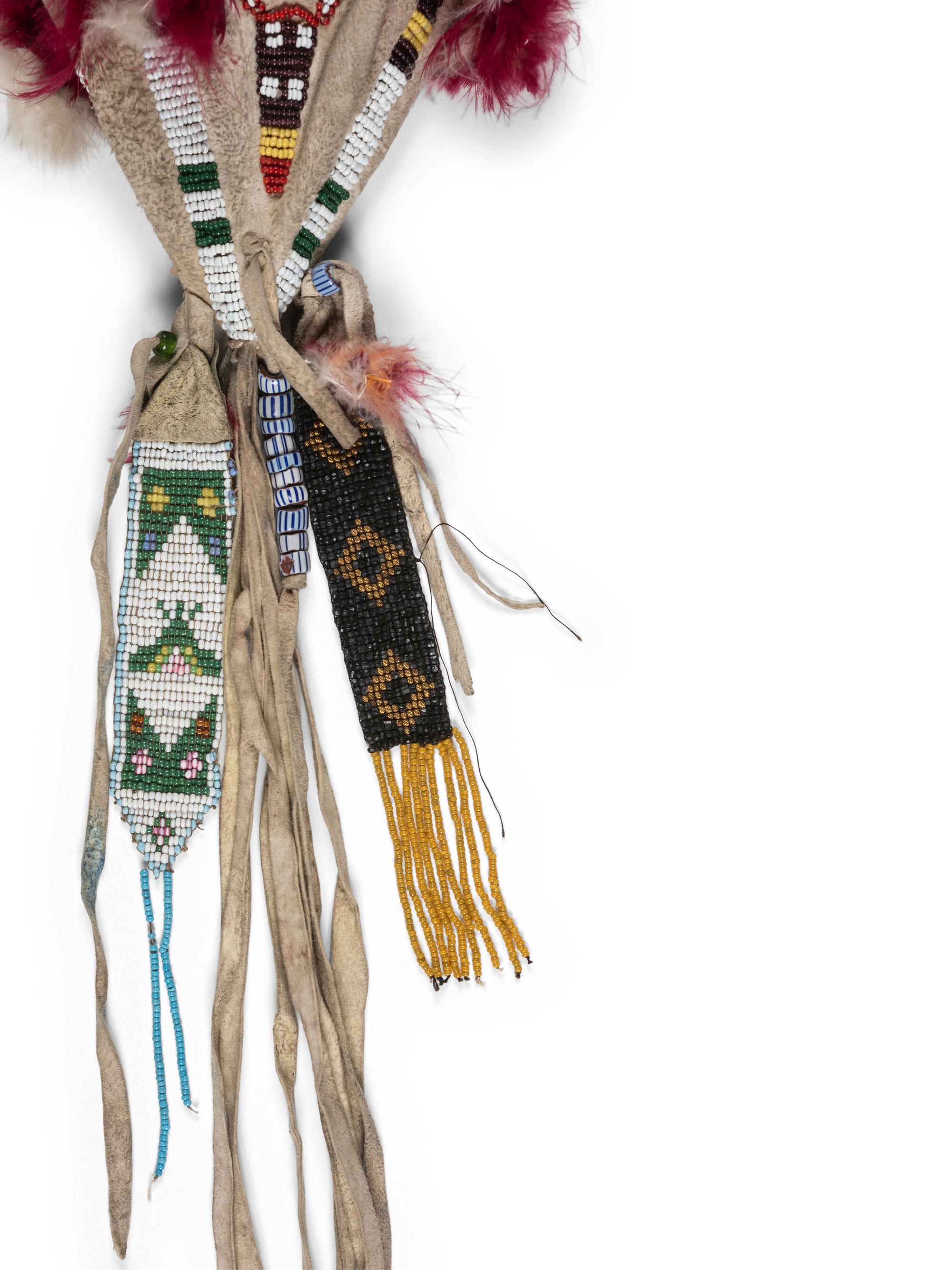Sioux Beaded Three-sided Hide Bag