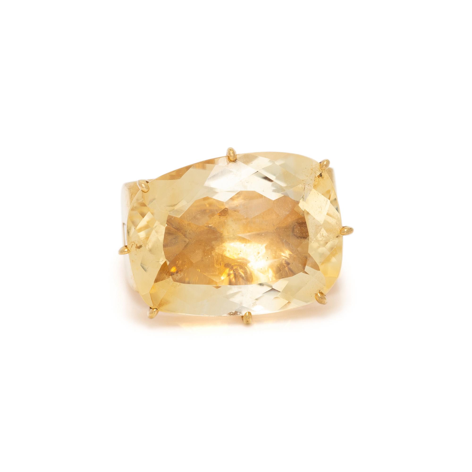 H. STERN, CITRINE AND YELLOW GOLD RING