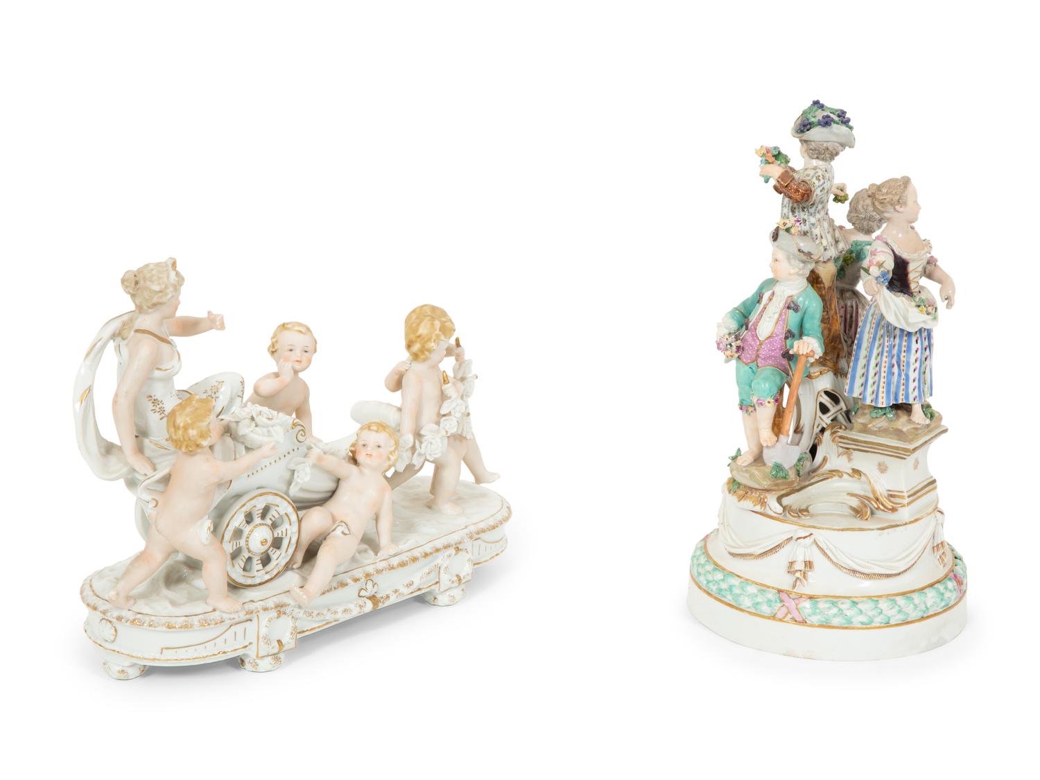 Two German Porcelain Figural Groups