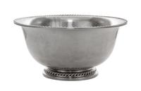 An American Silver Bowl, Openstein, of deep circular form with a flaring rim, on a short circular foot, gadrooned borders, engraved nea