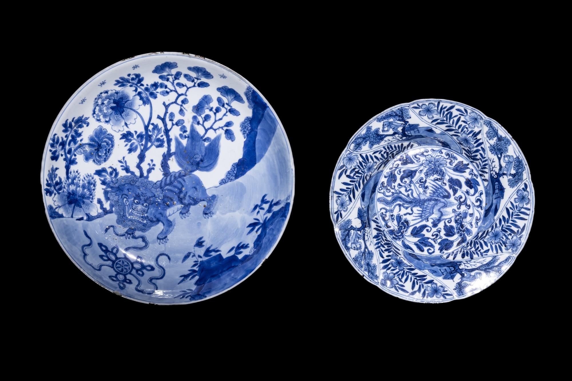 Two Chinese Blue and White Porcelain Plates