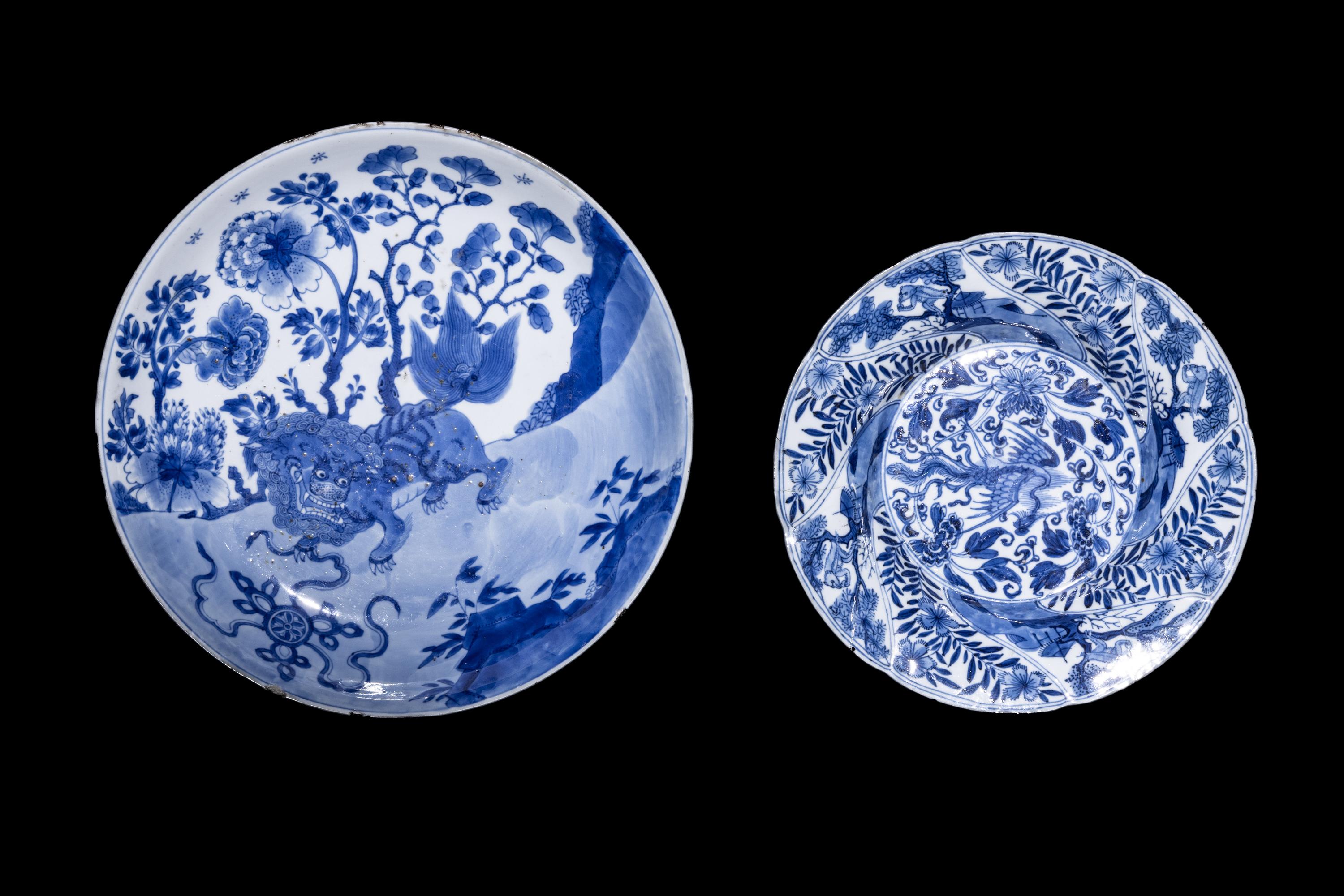 Two Chinese Blue and White Porcelain Plates