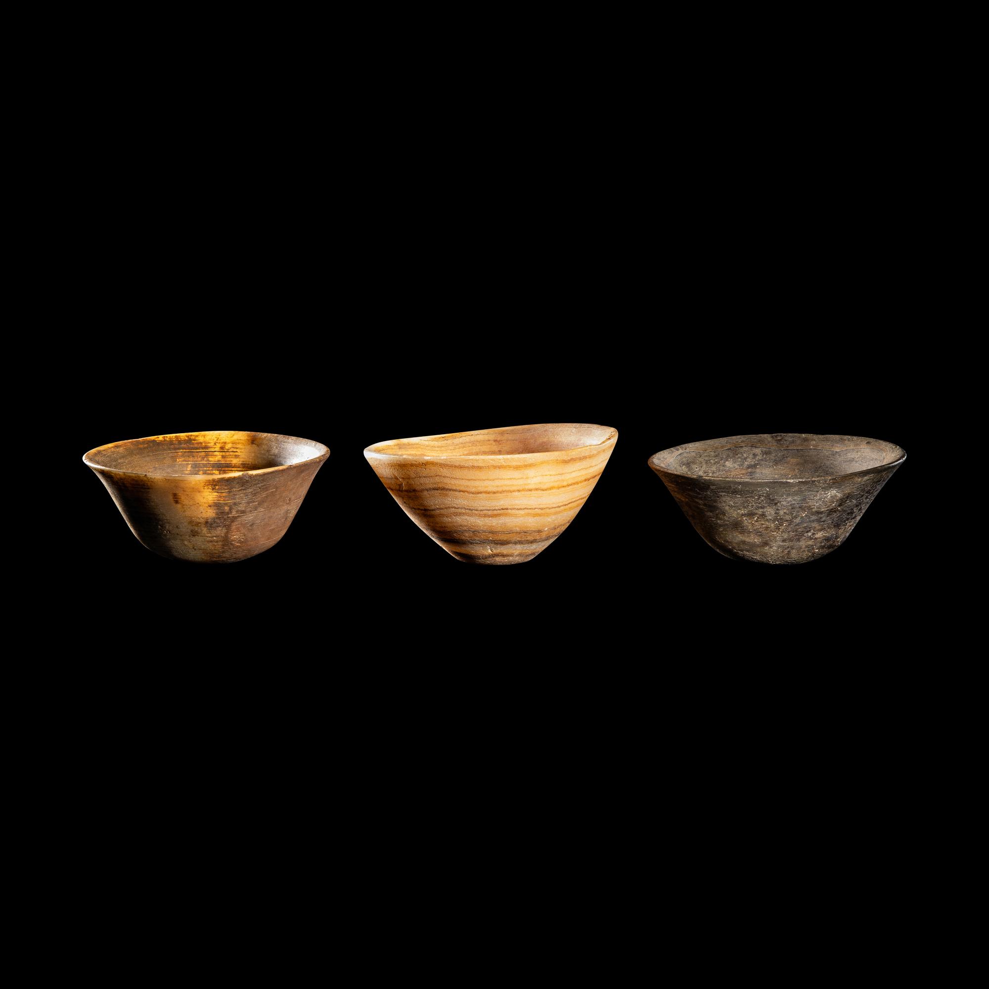 Three Bactrian Alabaster Bowls