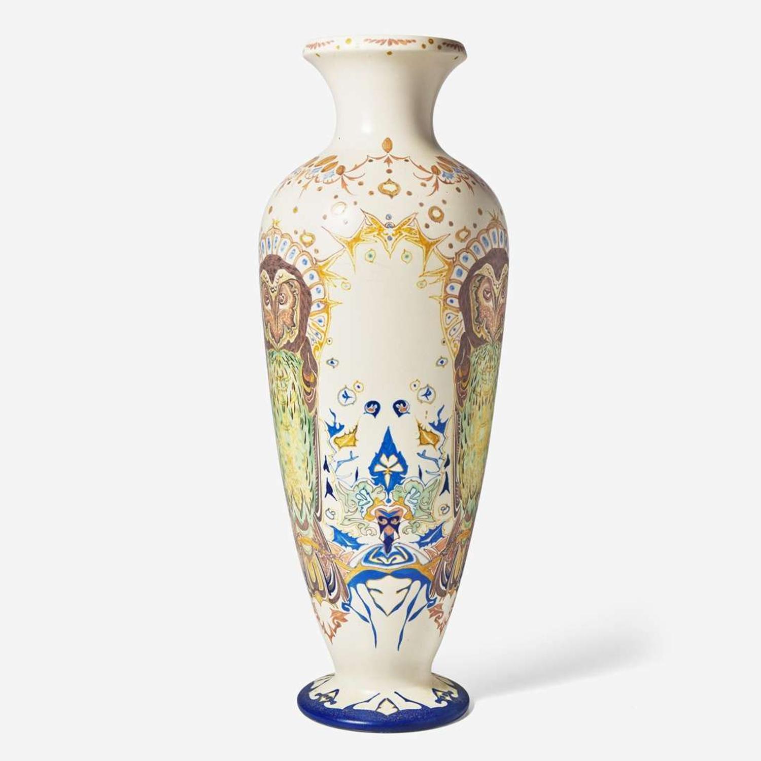 A large Art Nouveau glazed earthenware floor vase Plateelbakkerij Zuid-Holland (founded 1897), Gouda, Netherlands, 1898