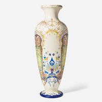 A large Art Nouveau glazed earthenware floor vase Plateelbakkerij Zuid-Holland (founded 1897), Gouda, Netherlands, 1898