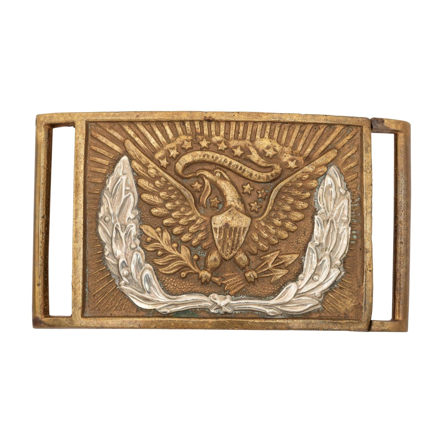 US Model 1851 Enlisted Sword Belt Plate with Silvered Wreath