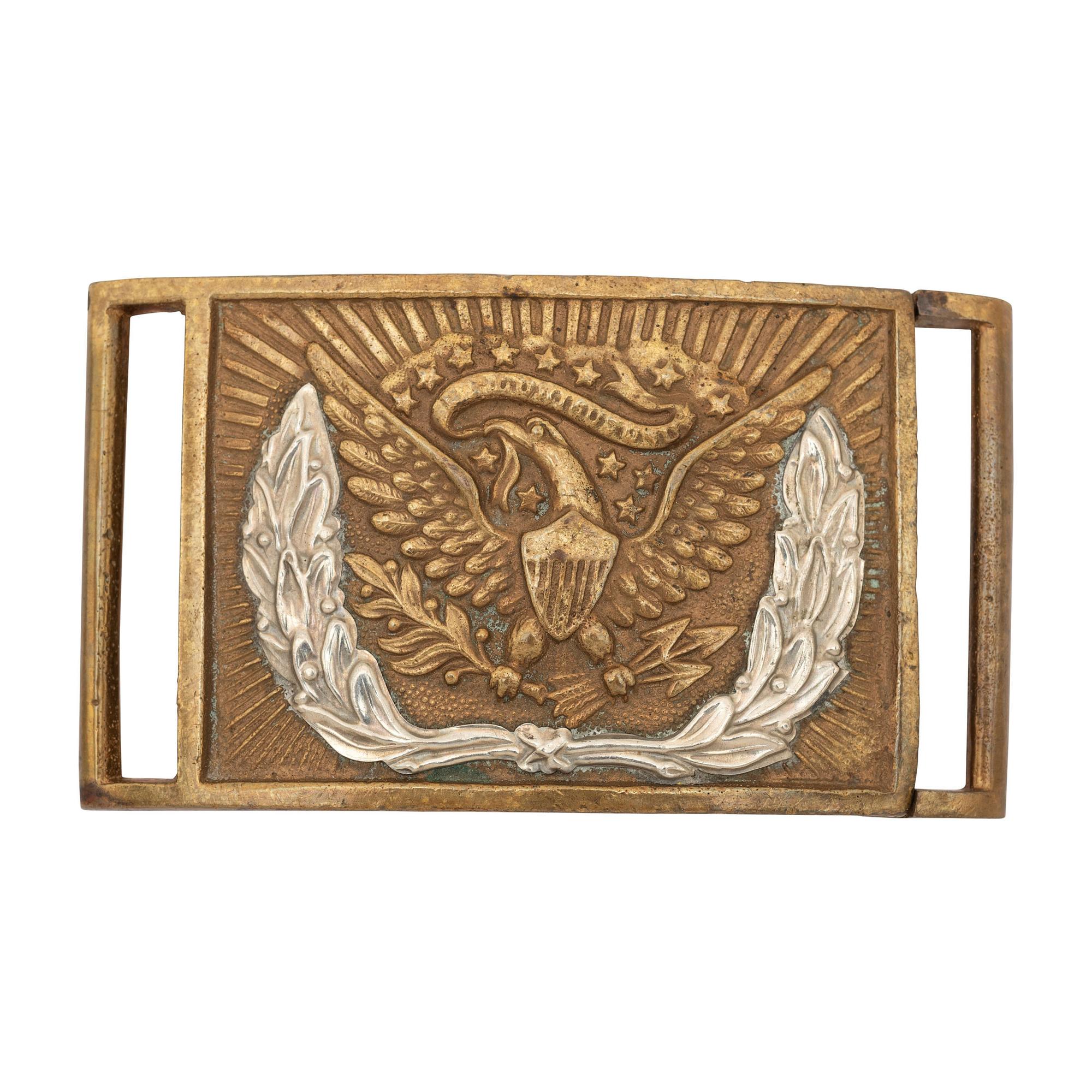 US Model 1851 Enlisted Sword Belt Plate with Silvered Wreath