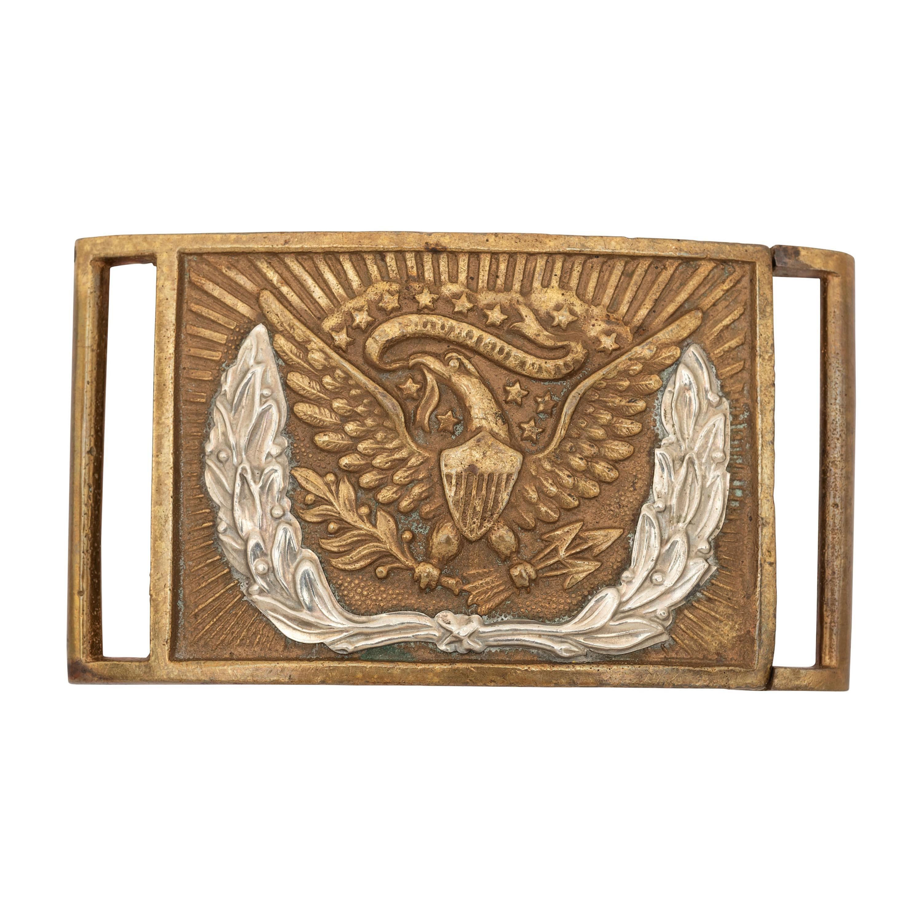 US Model 1851 Enlisted Sword Belt Plate with Silvered Wreath