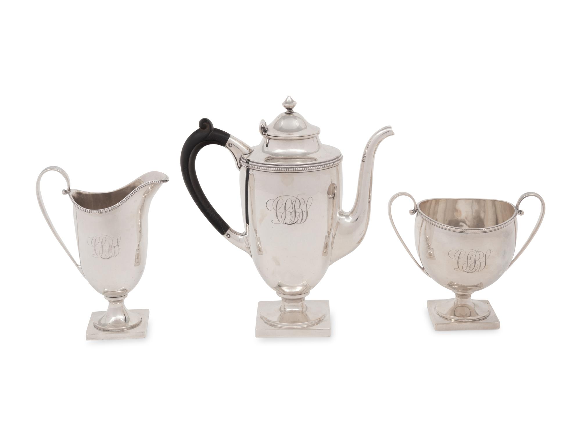 An American Silver Three-Piece Coffee Service
