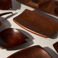 Donald Wright (American, 1930-2012) Group of Carved Wooden Trays and Bowls, USA, 1958-1964
