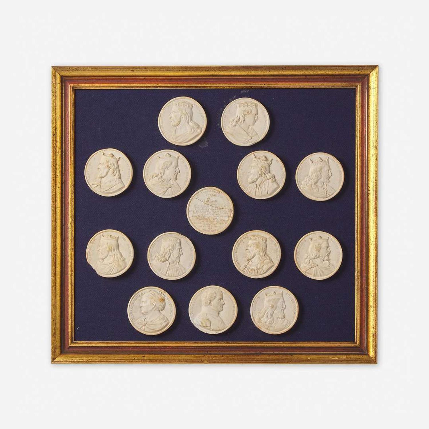 A Group of Six Framed Sets of Italian Plaster Intaglio Impressions 19th century