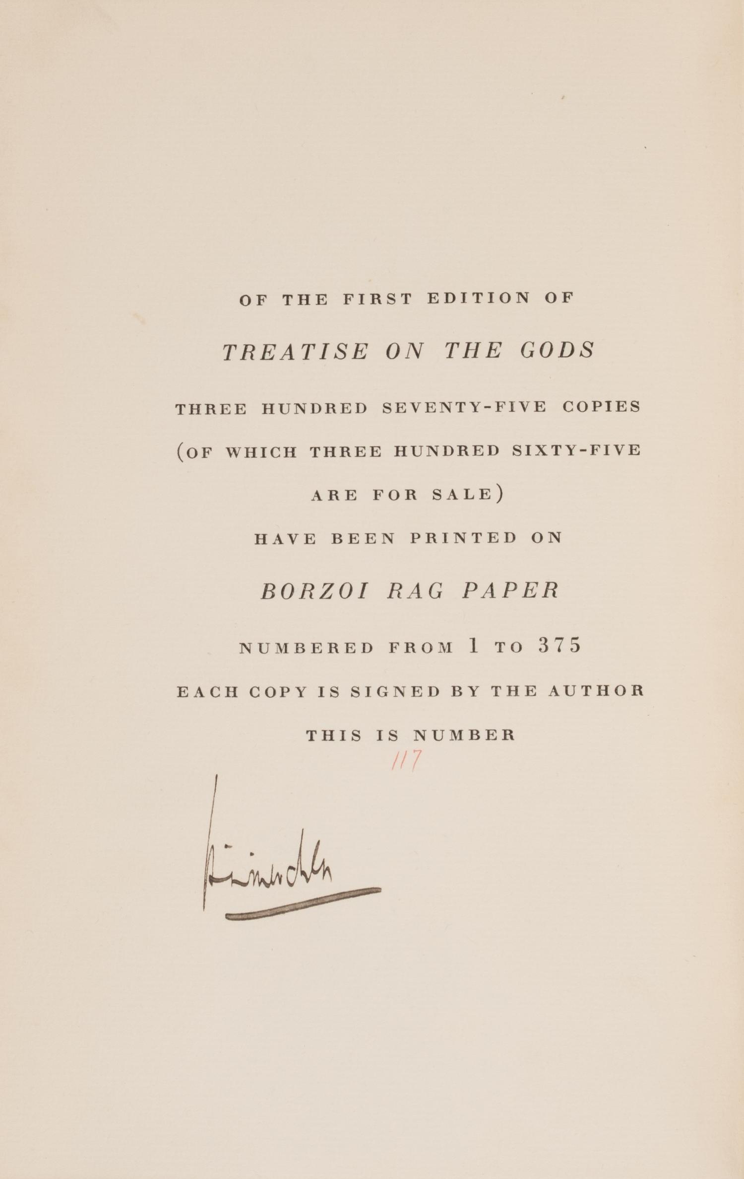 [Literature] Mencken, H.L. Treatise on the Gods