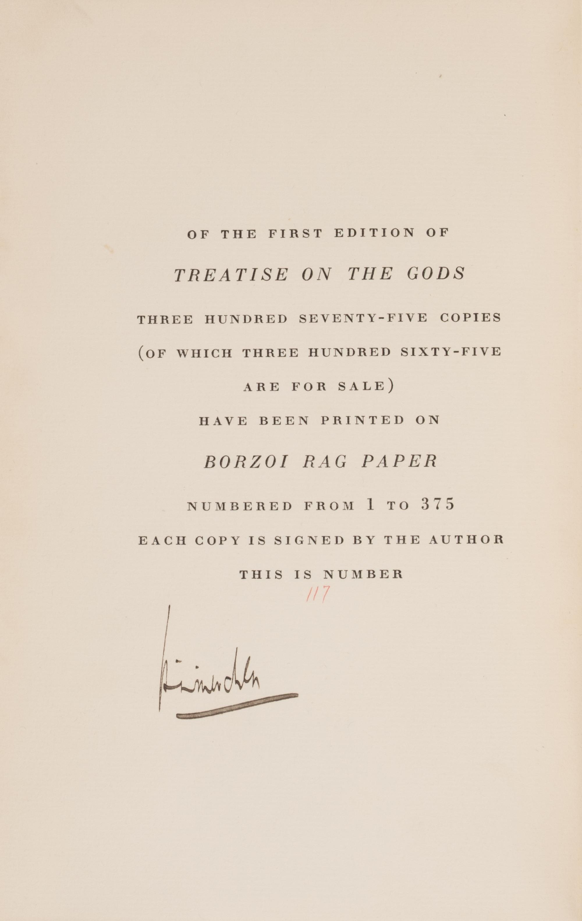 [Literature] Mencken, H.L. Treatise on the Gods