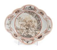 Two Chinese Export Porcelain Vases and a Porcelain Dish