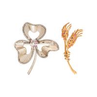 COLLECTION OF RUBY AND DIAMOND BROOCHES