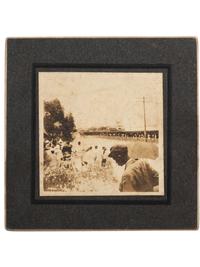 [EARLY PHOTOGRAPHY] -- [RELIGION]. Snapshot of a river baptism featuring a large group of African American subjects. [Mississippi], ca early 1900s.