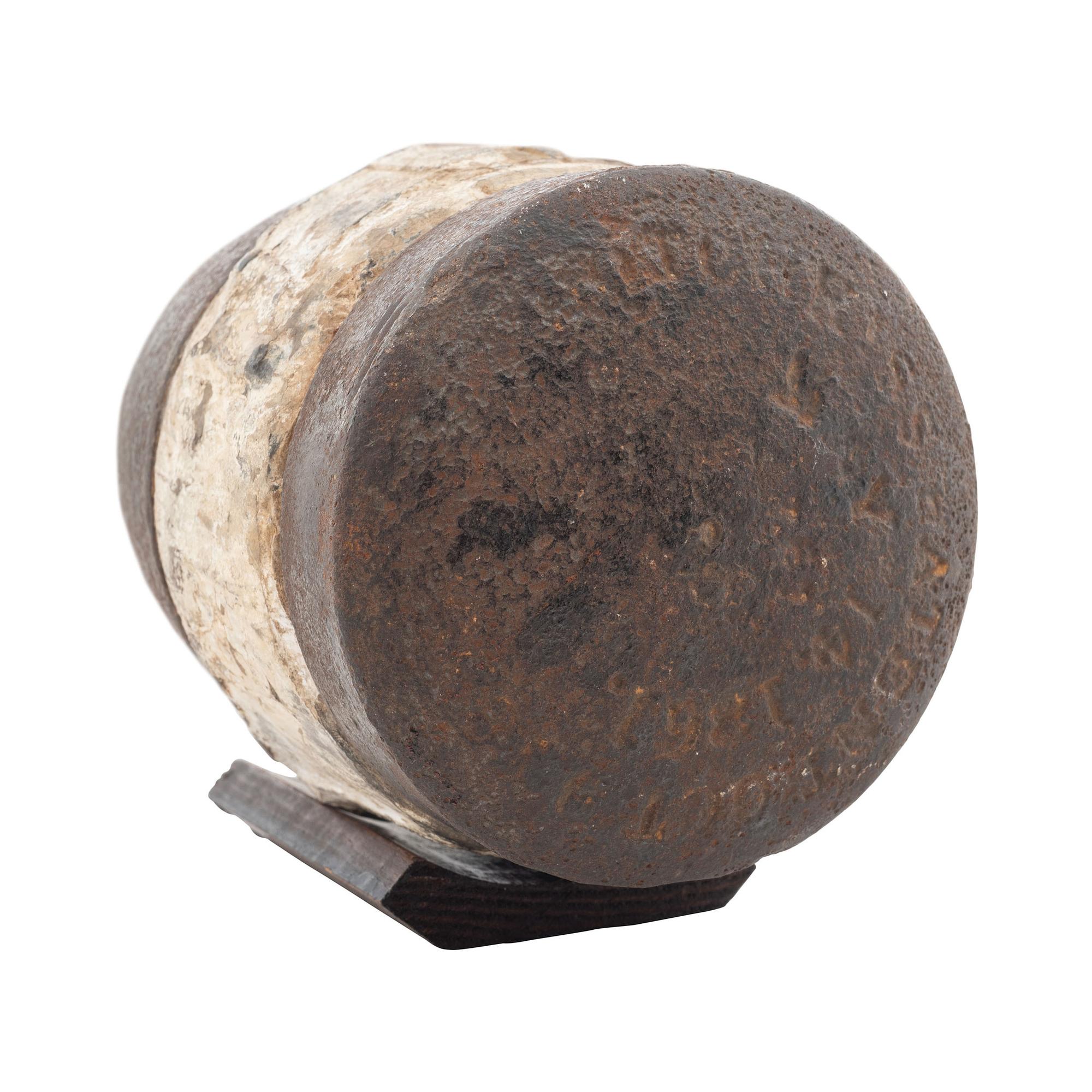 Two Excavated Civil War Artillery Shells: 3.8" Hotchkiss Bolt for the 14 Pound James Gun and 3" Confederate Broun Shell
