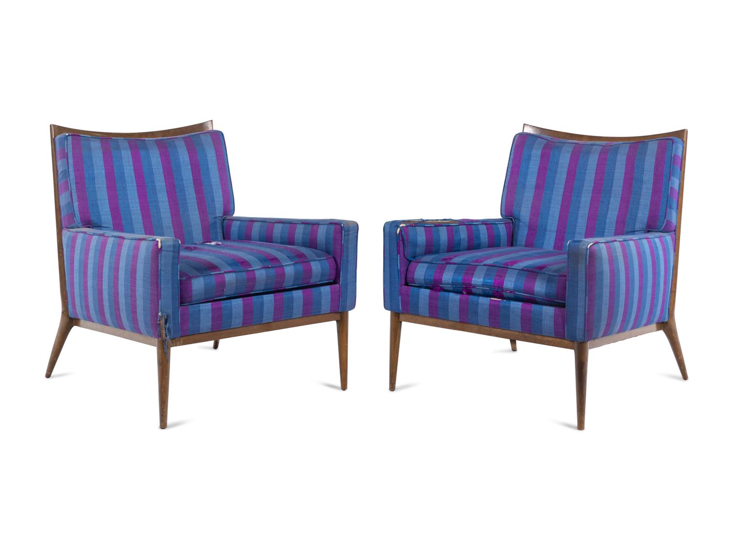 Pair of Directional Lounge Chairs, model 1322 Custom Craft, Inc., USA