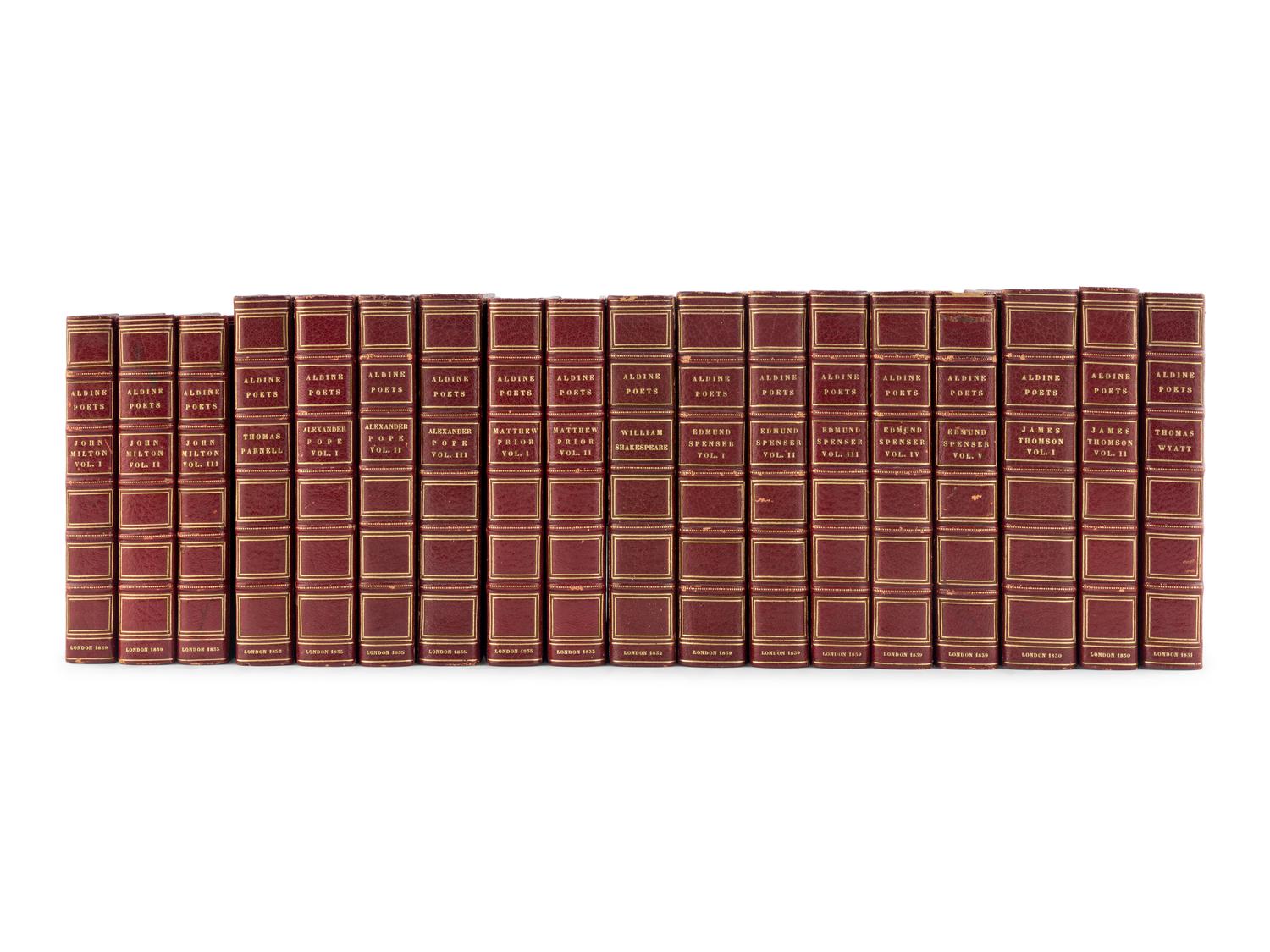 [BINDINGS]. VARIOUS AUTHORS. [ The Aldine Edition of the British Poets .] London: William Pickering, 1830-1852.