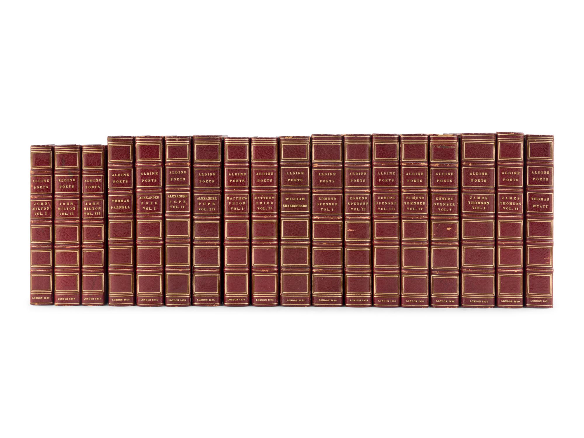 [BINDINGS]. VARIOUS AUTHORS. [ The Aldine Edition of the British Poets .] London: William Pickering, 1830-1852.