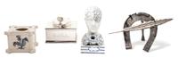 A Group of Four Inkwells Height of tallest 5 1/2 inches.