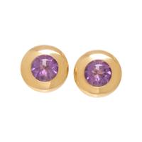 TAMARA COMOLLI, YELLOW GOLD AND AMETHYST EARCLIPS