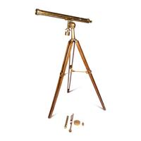 An English 3 1/2-Inch Diameter Brass Telescope on Stand