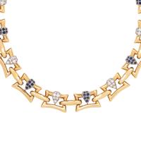 YELLOW GOLD, DIAMOND AND SAPPHIRE CONVERTIBLE NECKLACE