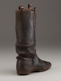 [CIVIL WAR]. Crutch with carved initials and boot.
