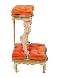 An Italian Rococo Style Painted and Parcel Gilt Prie-Dieu