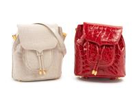 Two Lana Marks Alligator Mini Backpacks, 1990-2010s