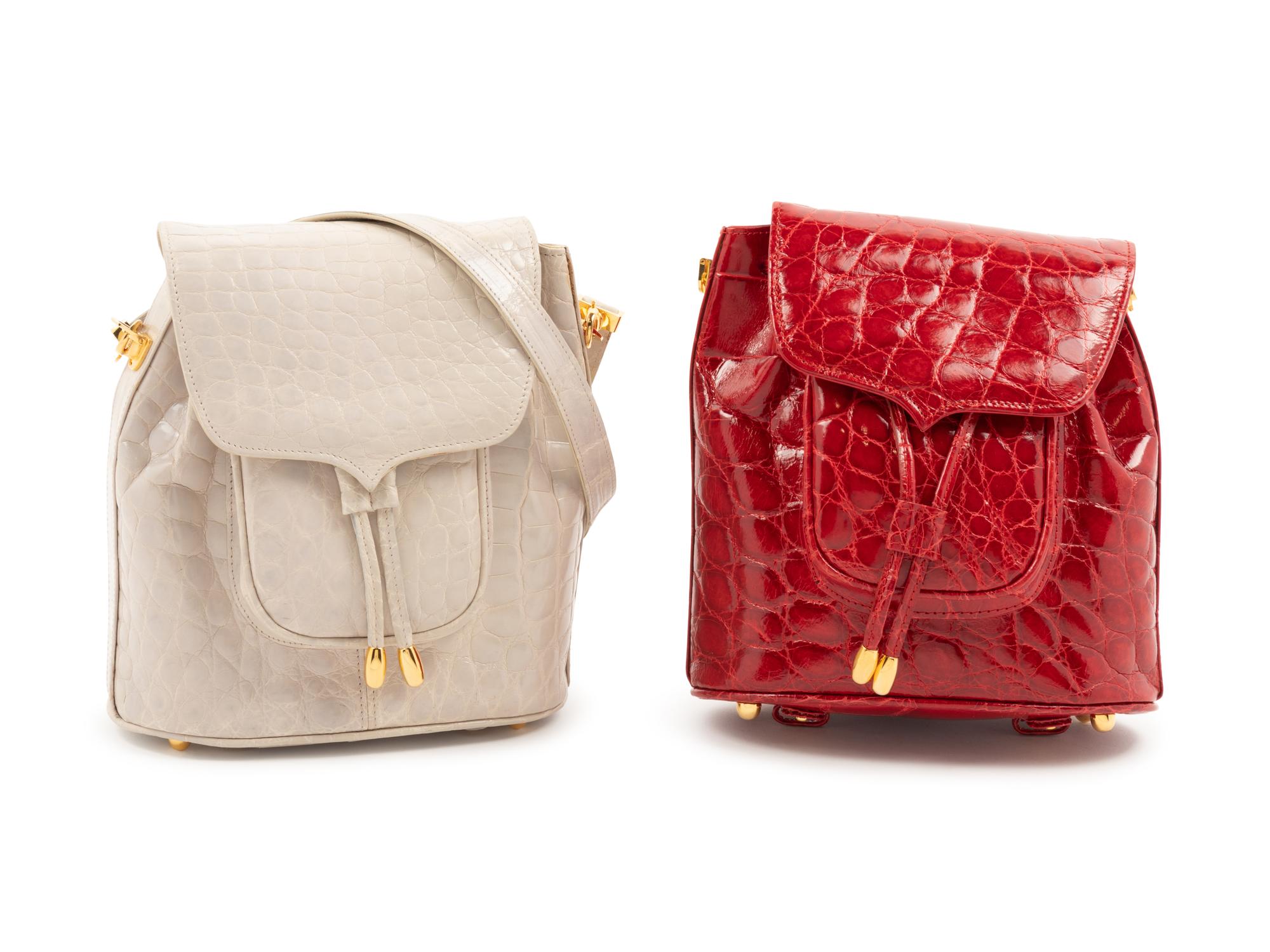 Two Lana Marks Alligator Mini Backpacks, 1990-2010s