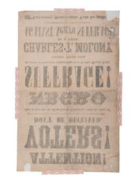 [RECONSTRUCTION - SUFFRAGE]. Attention! Voters! Don't Be Deceived. Every vote for the Republican Ticket is a vote in favor of Negro Suffrage! [New Jersey]: n.p., ca 1867.