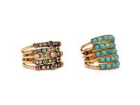 TWO MULTIGEM HAREM RINGS