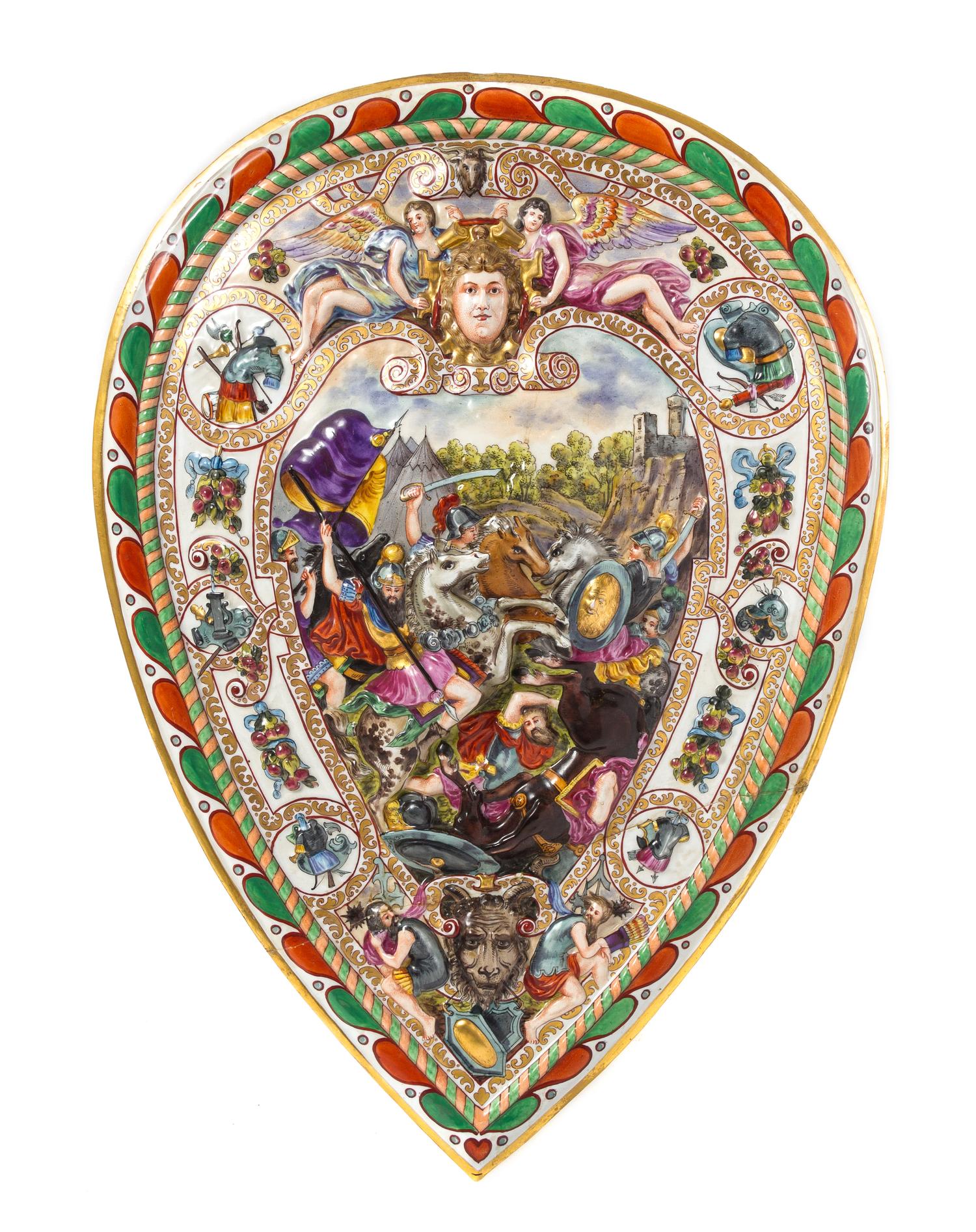 A Capo di Monte Porcelain Plaque Height 23 1/2 inches. — 20TH CENTURY