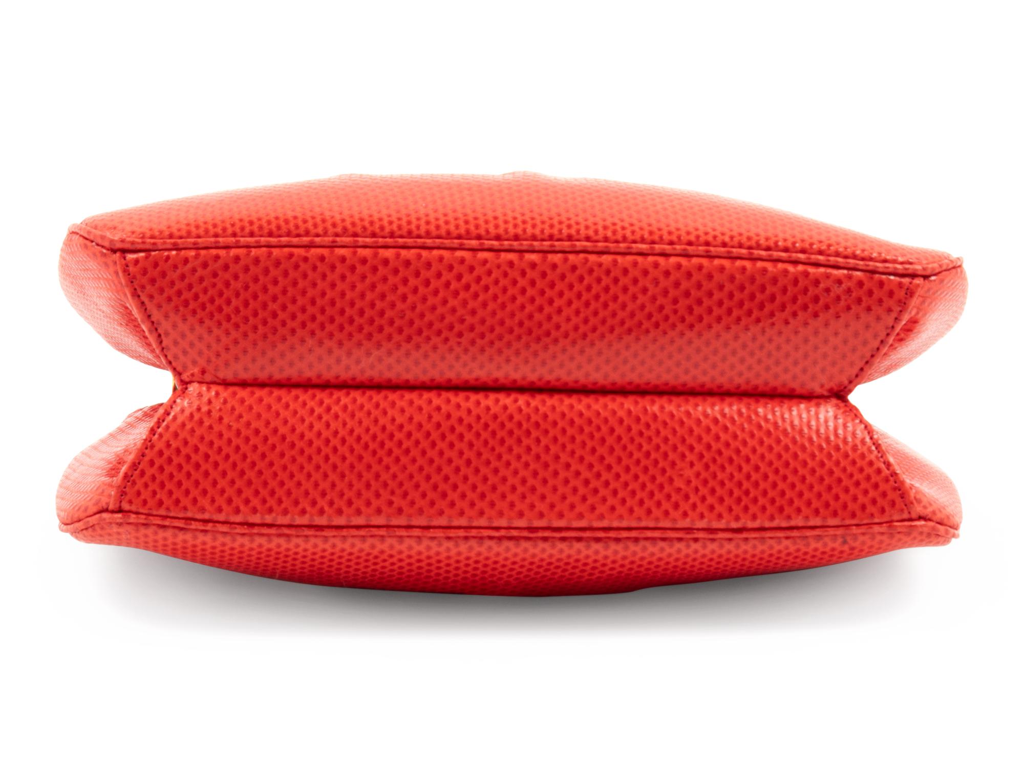 Judith Leiber Red Karung Snakeskin Bag