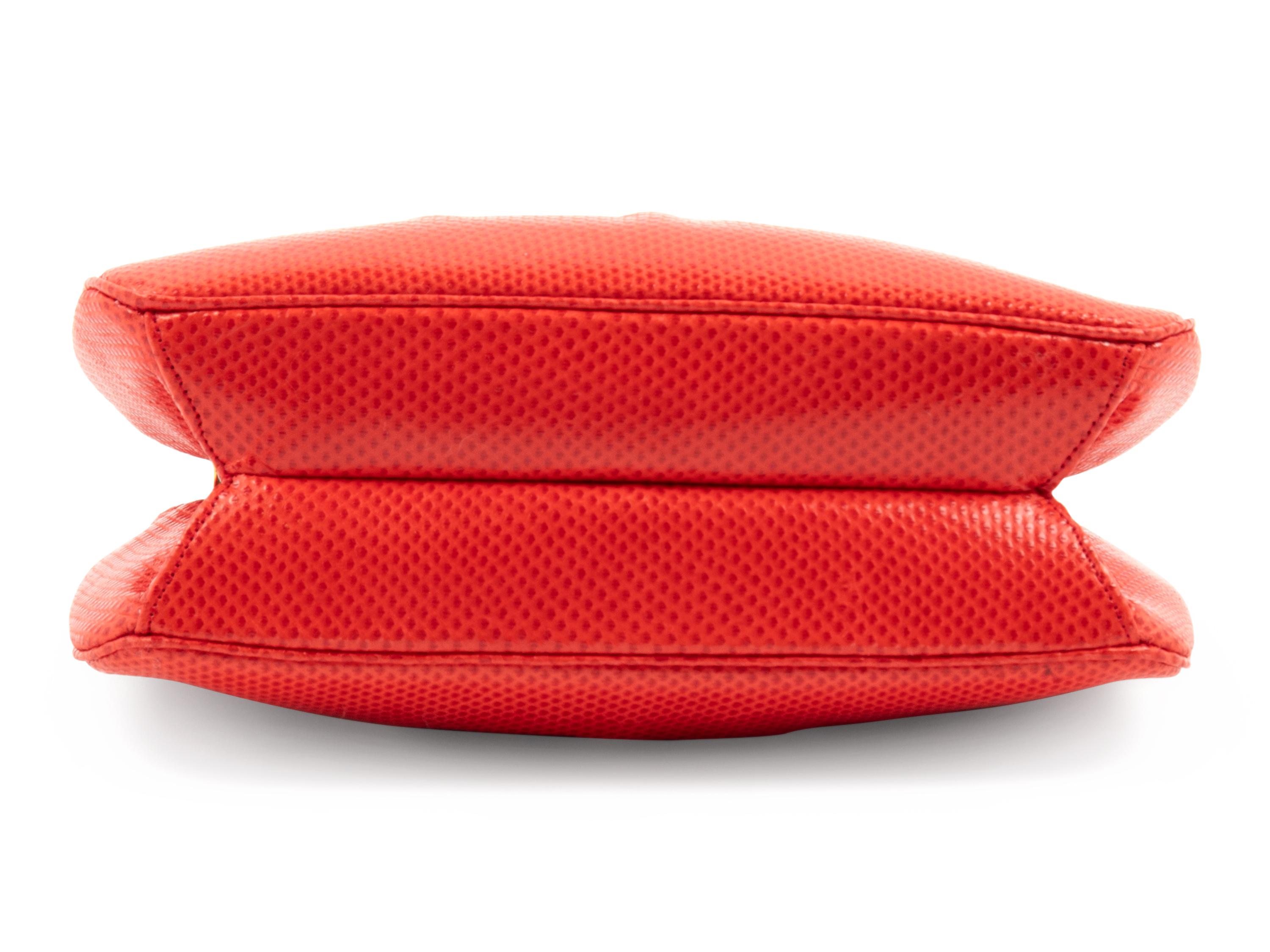Judith Leiber Red Karung Snakeskin Bag